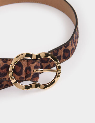 Ceinture imprimé léopard multicolore femme