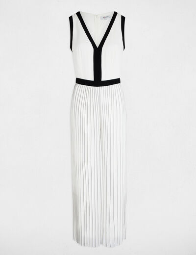 Plissierter Jumpsuit weiss damen