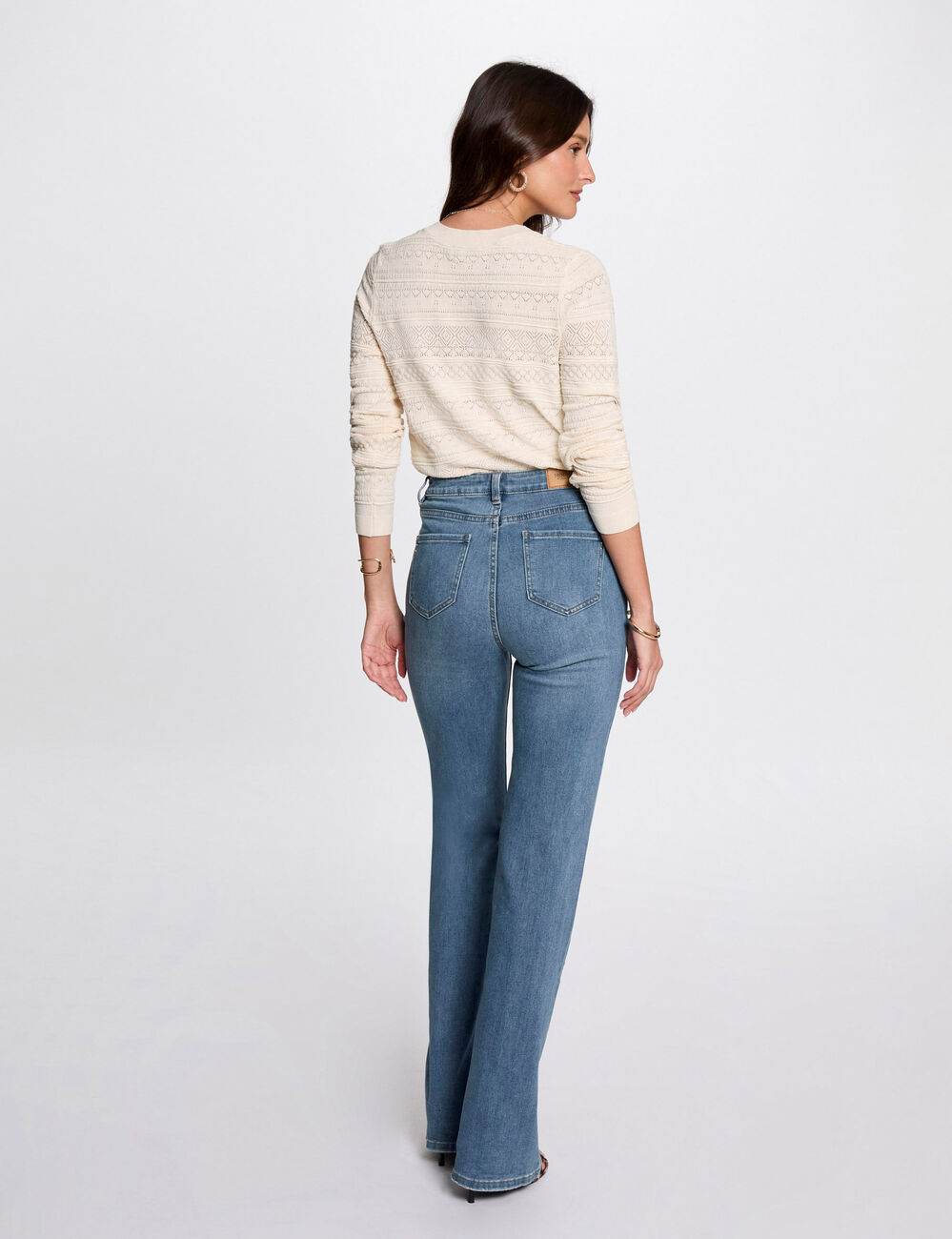 Rundhals-Cardigan elfenbein damen