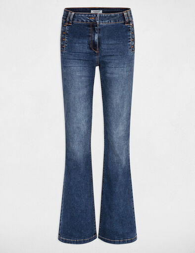 jeans flare a pont denim stone femme Jeans flare à pont denim stone femme