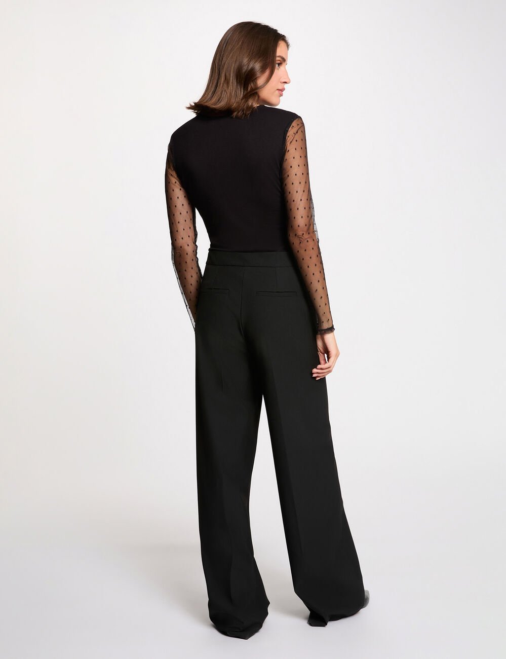 Body dentelle col v noir femme