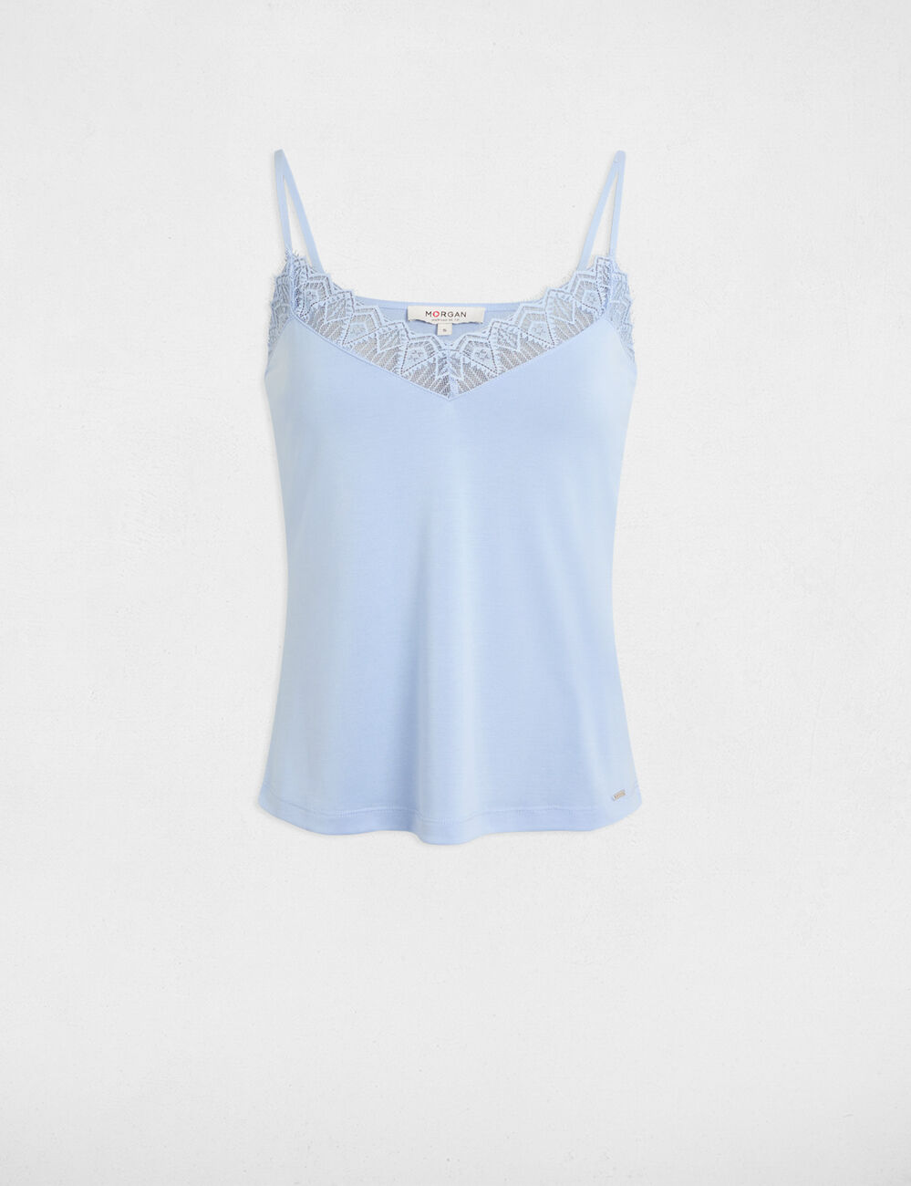 Débardeur à dentelle bleu ciel femme