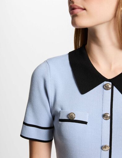 kurzes gestricktes a linien kleid himmelblau damen Kurzes, gestricktes A-Linien-Kleid himmelblau damen