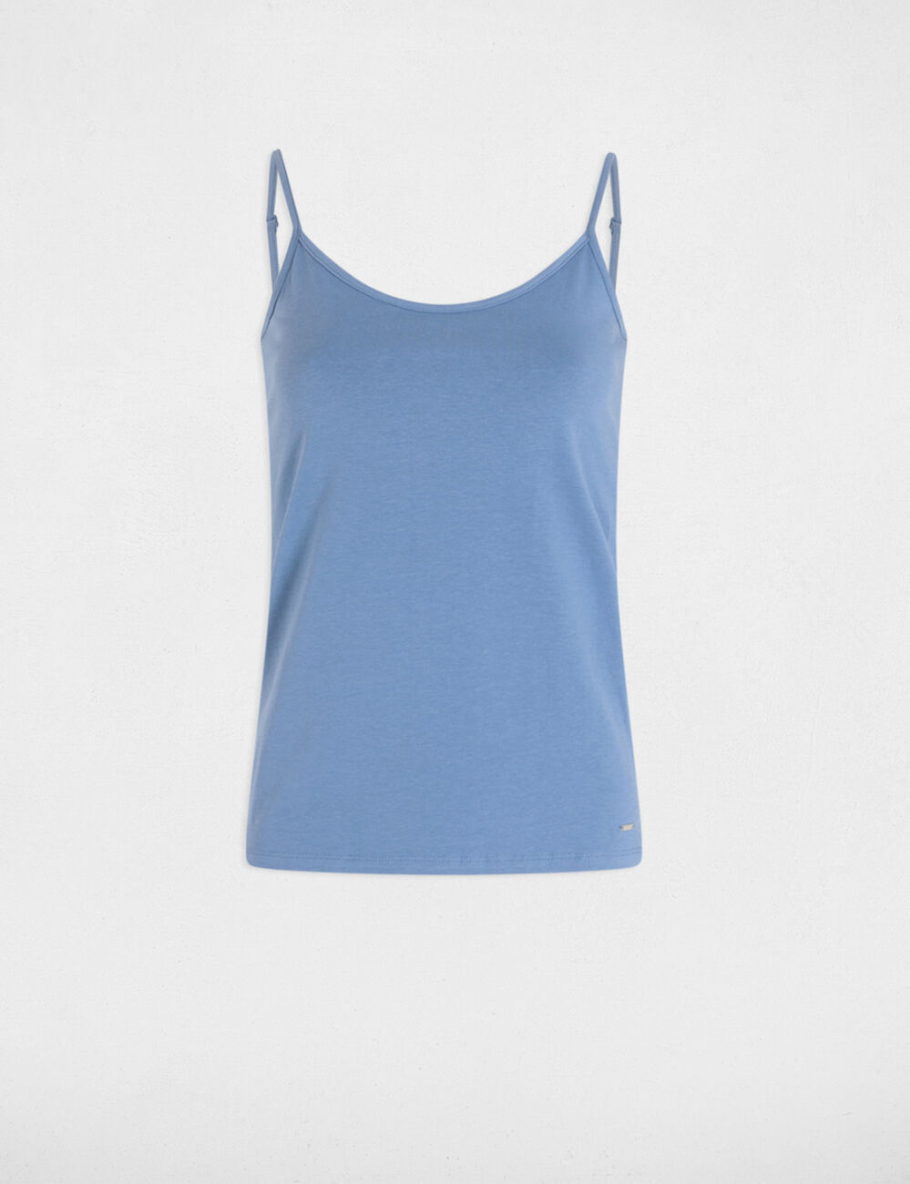 Top mit schmalen Trägern bleu gris damen