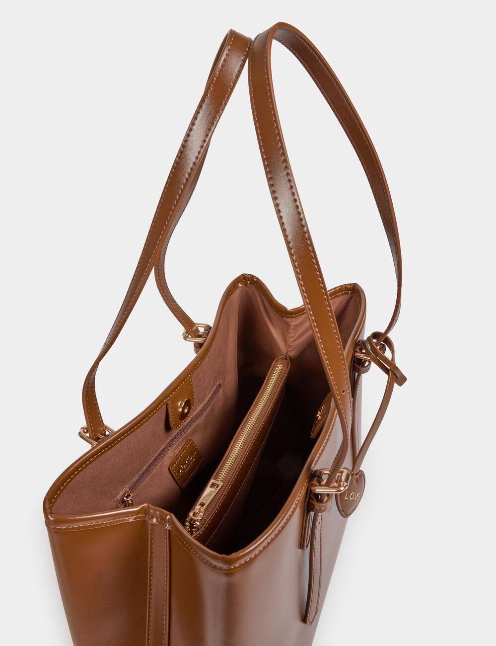 Sac cabas similicuir marron femme