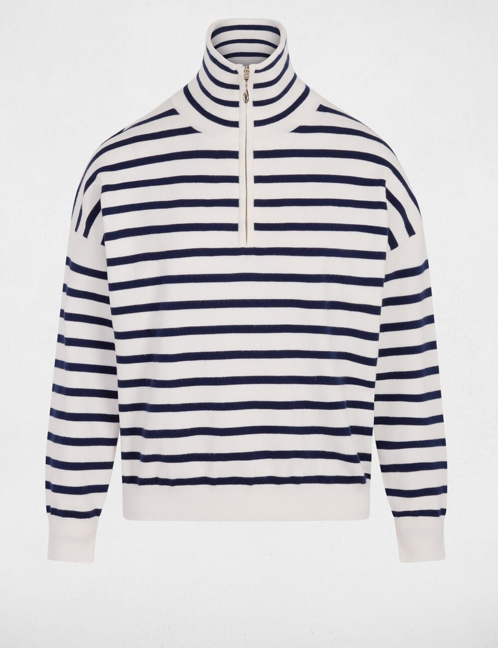 Pullover mit Troyerkragen weiss damen