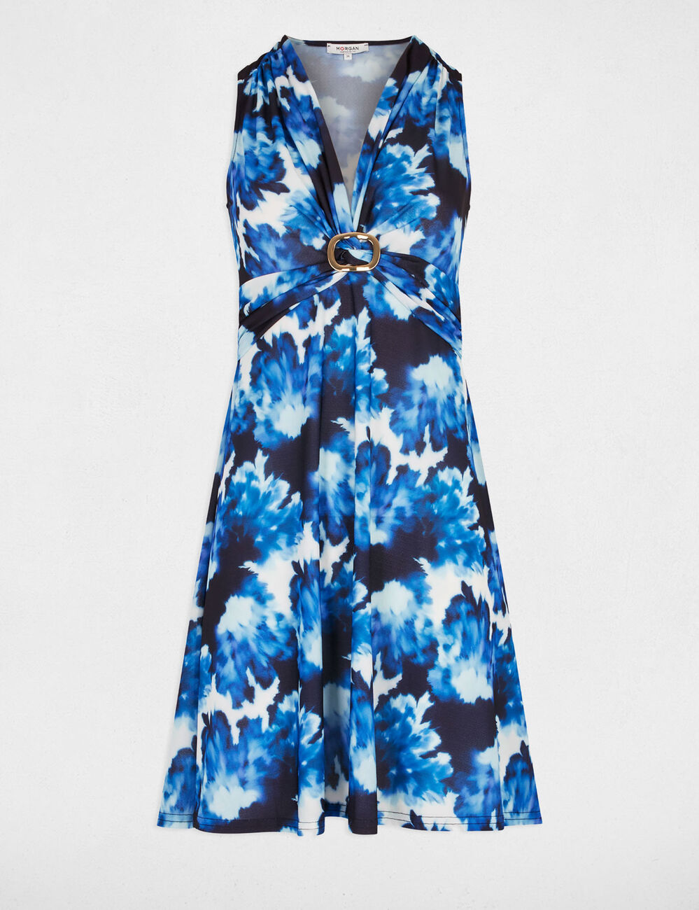 Kurzes A-Linien-Kleid mit Print mehrfarbig damen