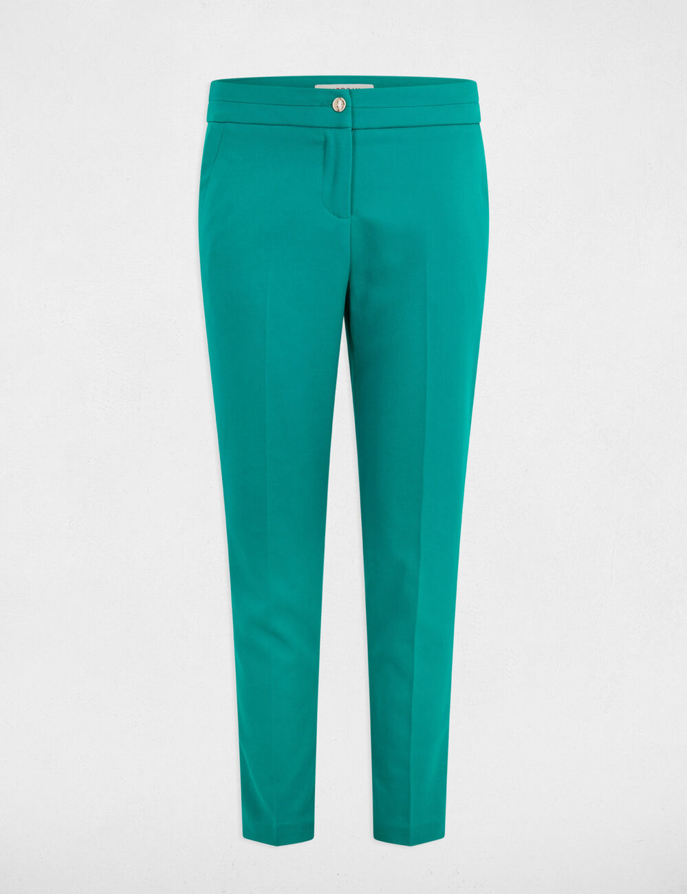 Pantalon cigarette 7/8ème bleu turquoise femme