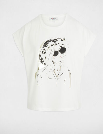 T-shirt mit Aufschrift weiss damen