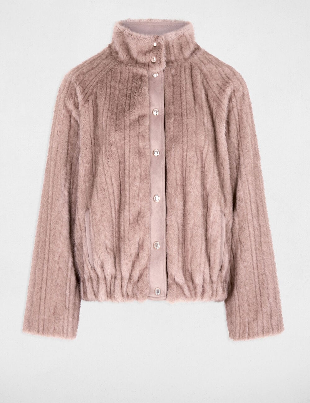 Kurzmantel aus Kunstfell beige damen