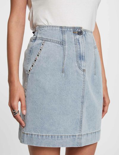Jupe courte en jean jean bleached femme