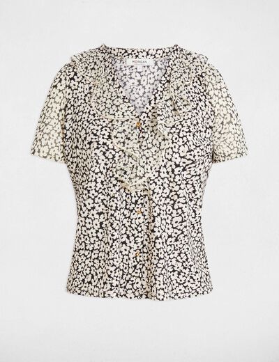 Blouse manches courtes blanc femme