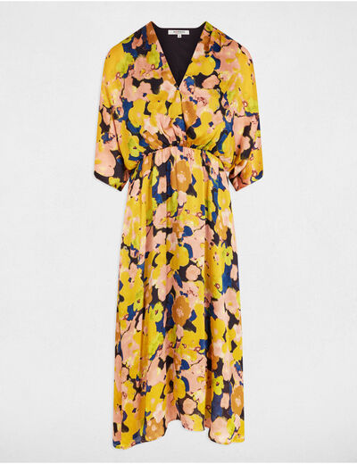 Gerades Midikleid mit Print mehrfarbig damen