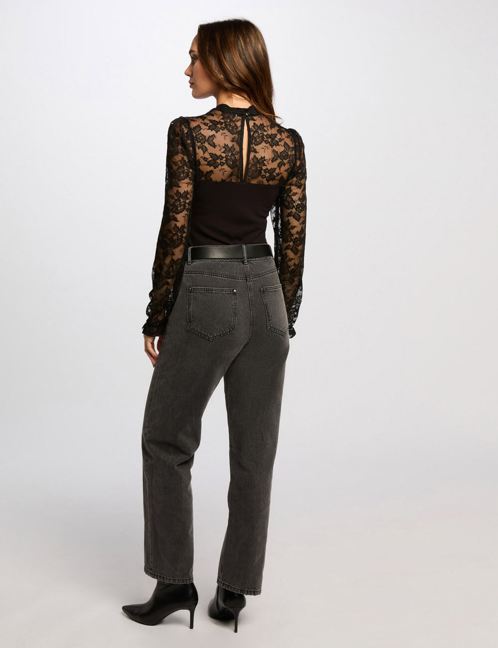 Langarmshirt schwarz damen