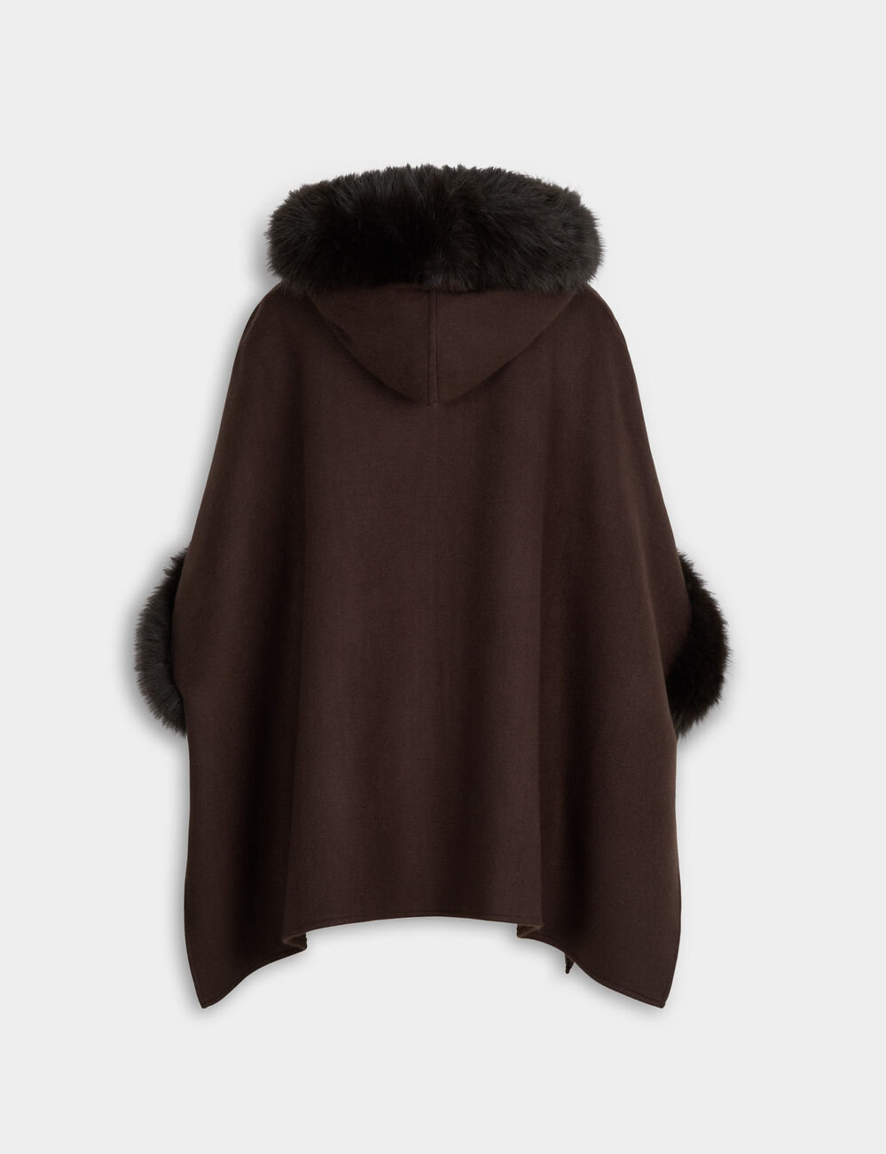 Poncho aus Kunstfell dunkelbraun damen