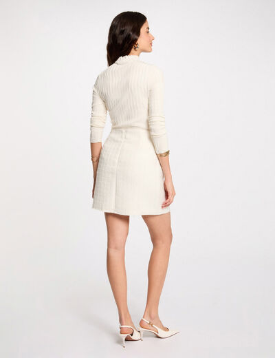 Kurzer Tweed-Rock elfenbein damen