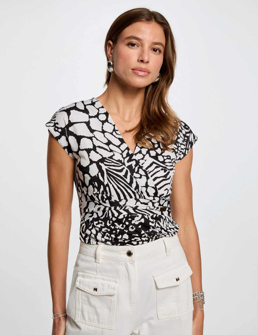 T-shirt manches courtes blanc femme