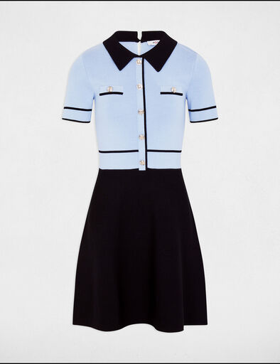 kurzes gestricktes a linien kleid himmelblau damen Kurzes, gestricktes A-Linien-Kleid himmelblau damen