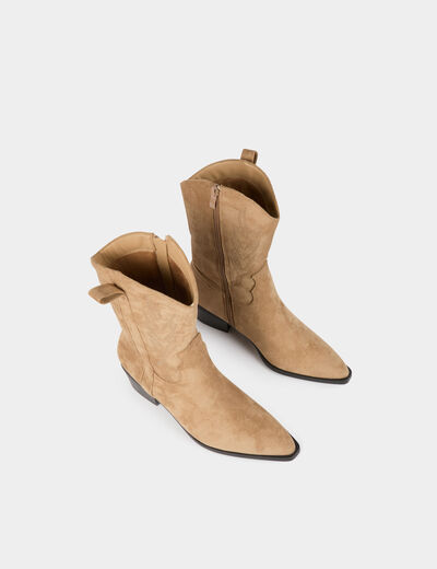 Western-Stiefel mit Absatz beige damen