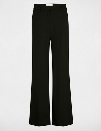 Weite Hose mit Bügelfalten schwarz damen