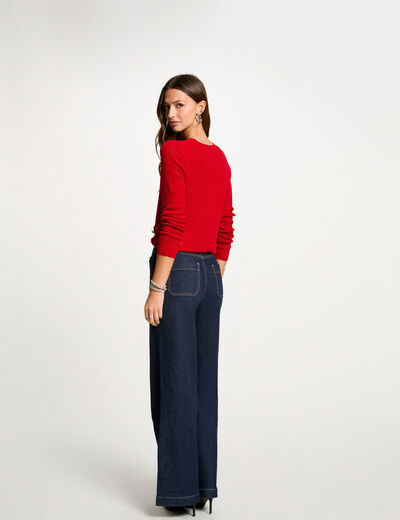 Pullover mit Rundhalsausschnitt rot damen