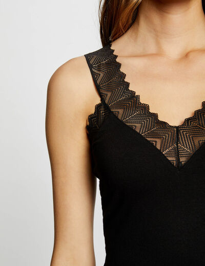 Débardeur à dentelle noir femme