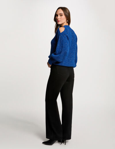Pullover mit langen Ärmeln blau damen