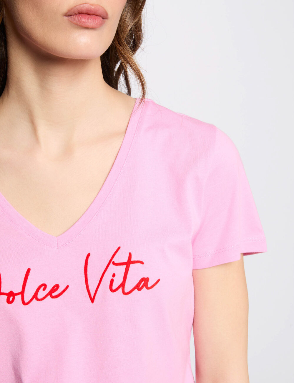 T-shirt mit Aufschrift rosa damen