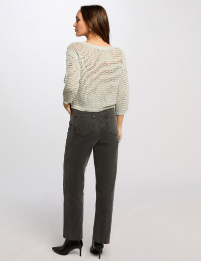 Pullover mit 3/4-Ärmeln hellgrün damen