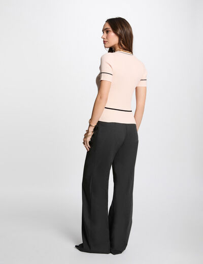 Kurzärmeliger Pullover hellrosa damen