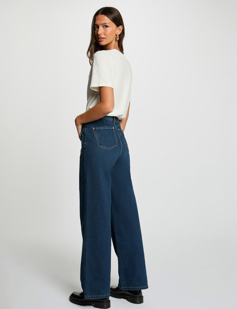 T-Shirt mit Strass und kurzen &Auml;rmeln weiss damen