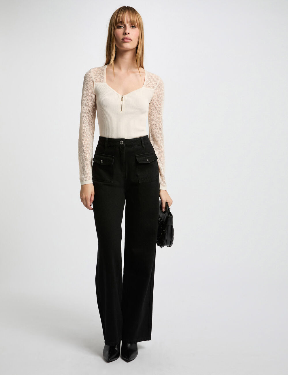Weite Jeans schwarz damen