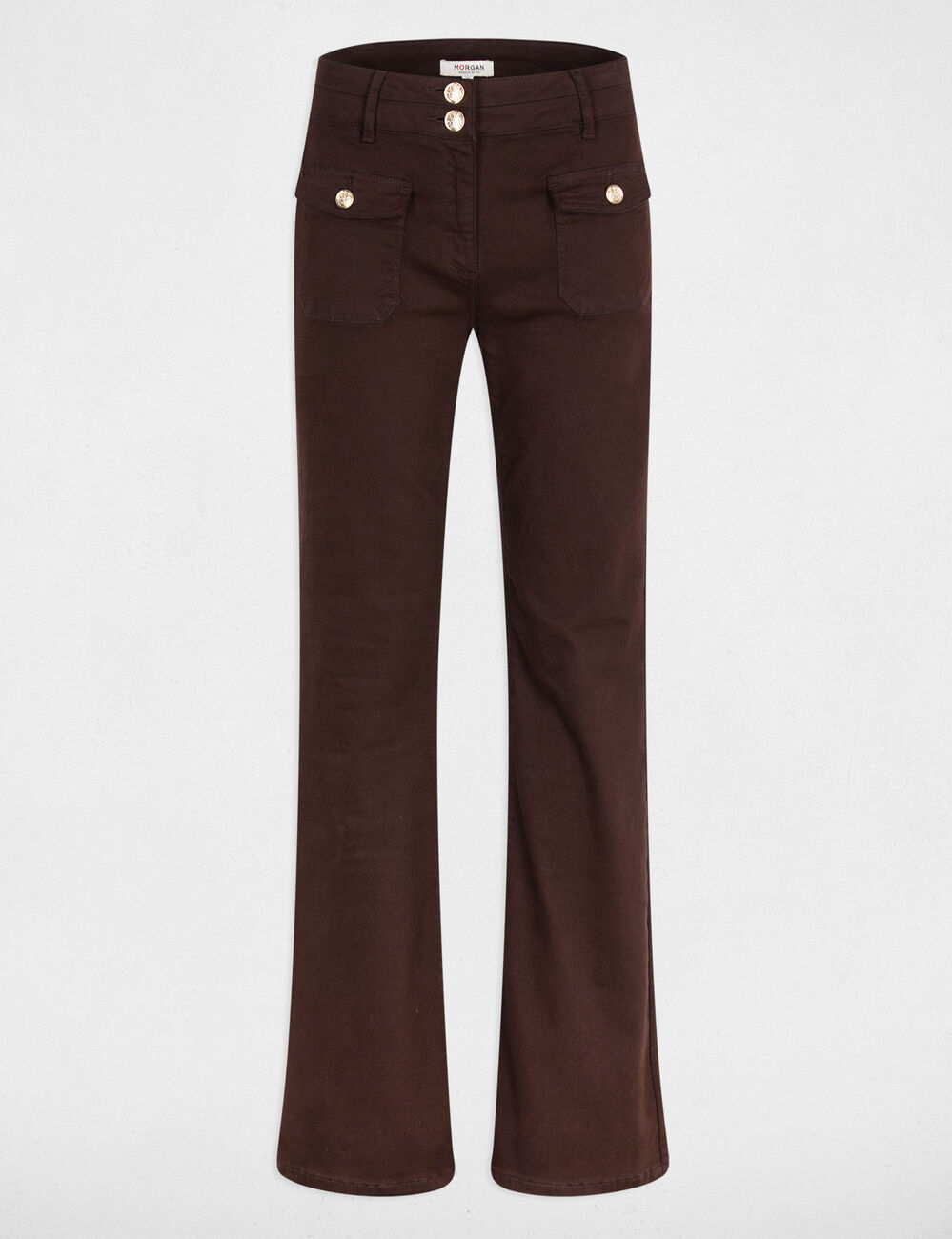 Pantalon bootcut marron fonc&eacute; femme