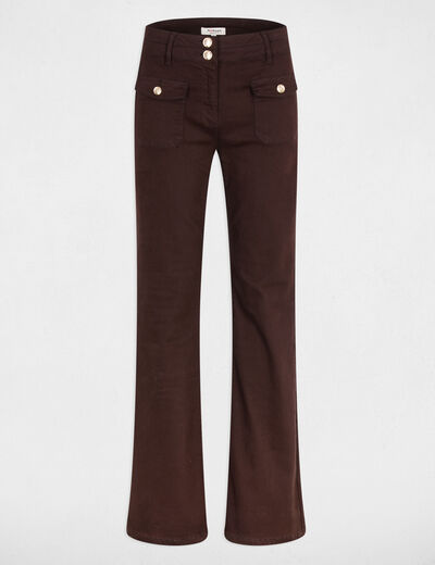 Pantalon bootcut marron fonc&eacute; femme