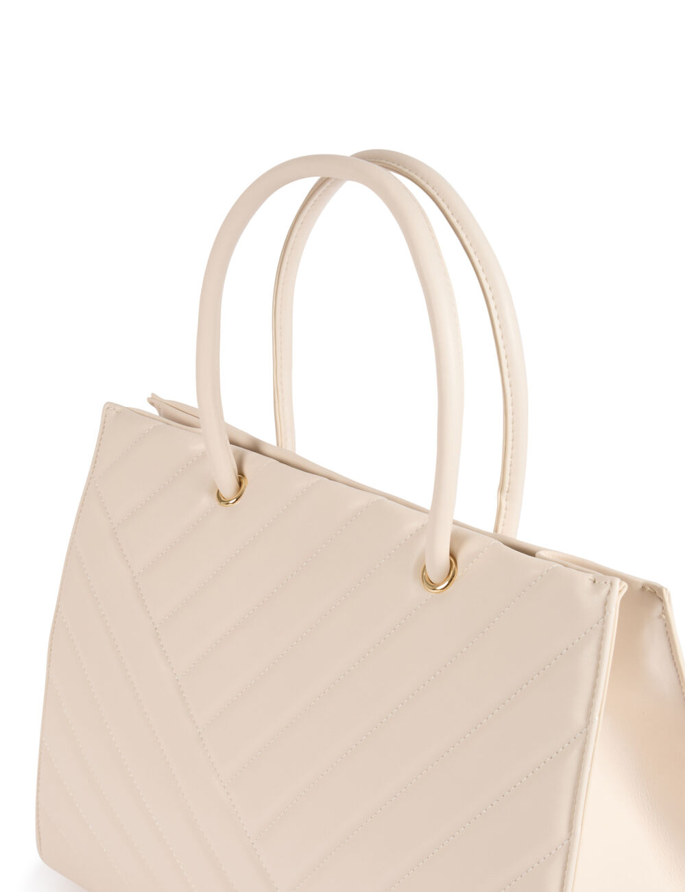 Sac cabas matelassé ivoire femme