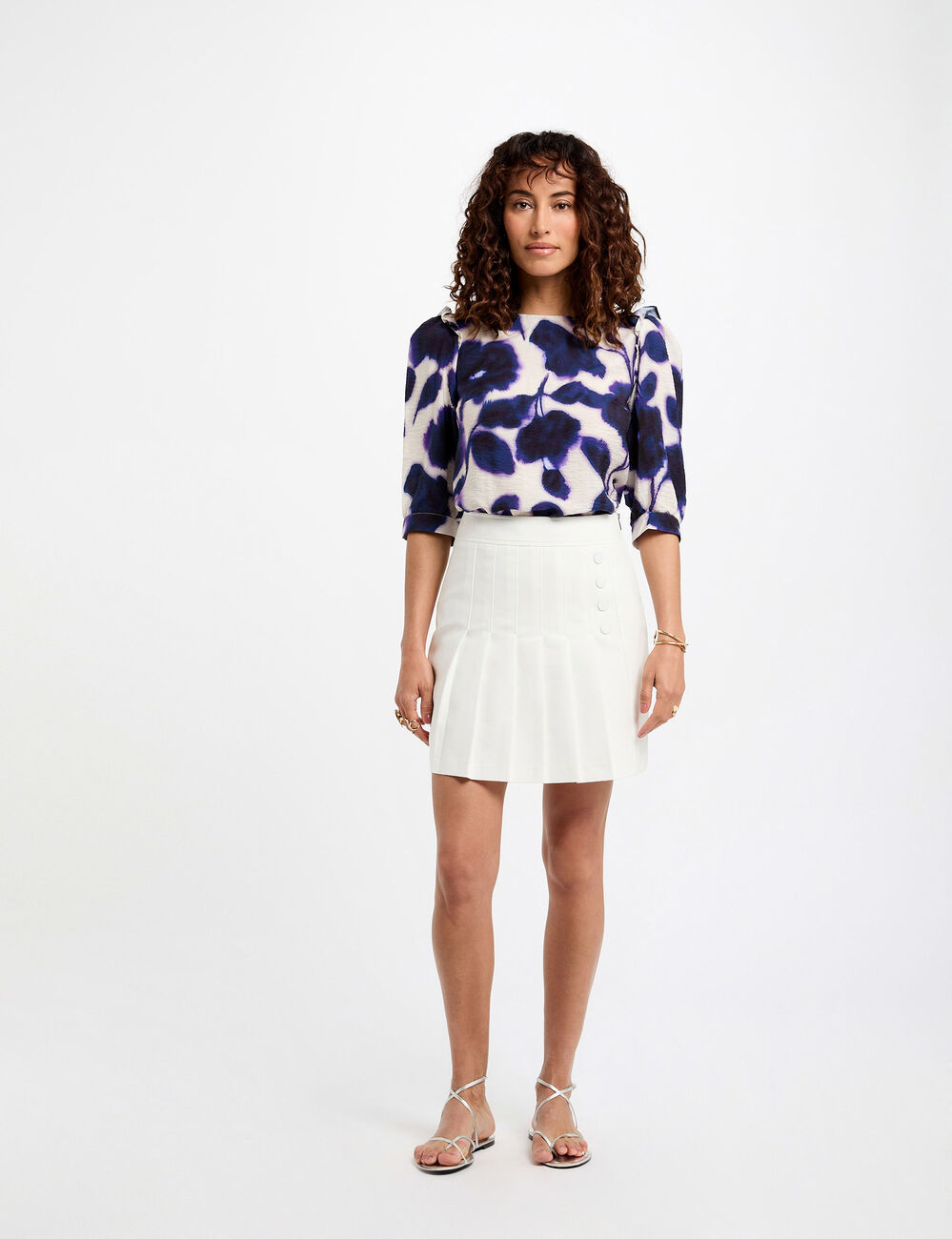 Blouse manches 3/4 imprimée multicolore femme