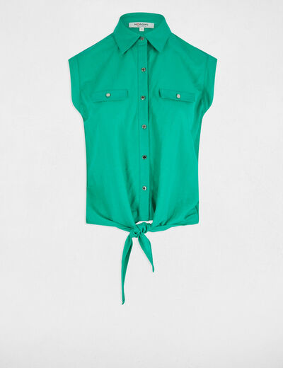 Ärmellose Bluse smaragdgrün damen