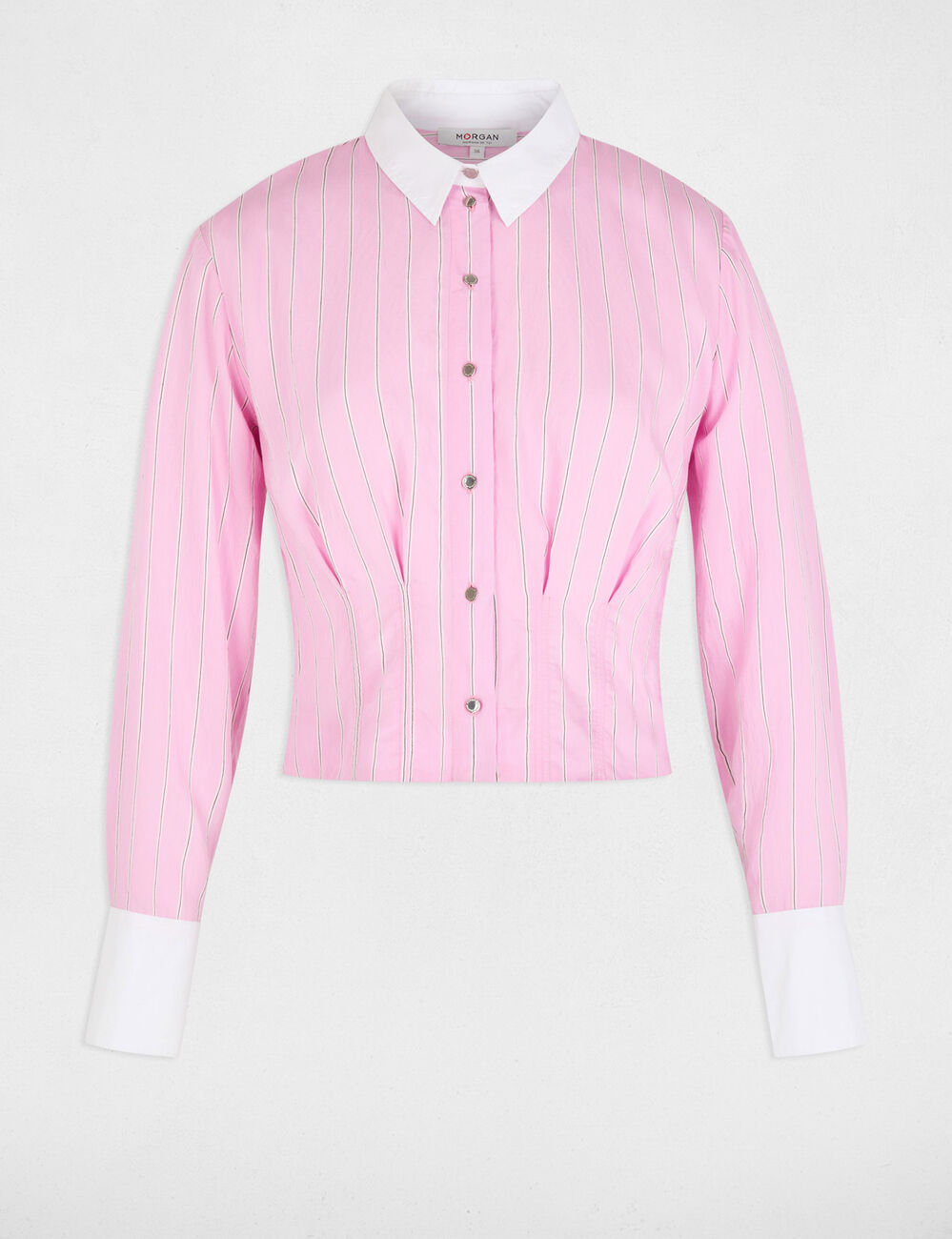 Taillierte Bluse mit V-Ausschnitt rosa damen