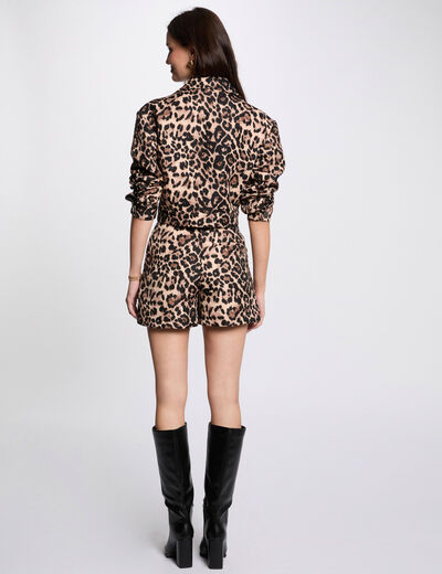Short large imprimé multicolore femme