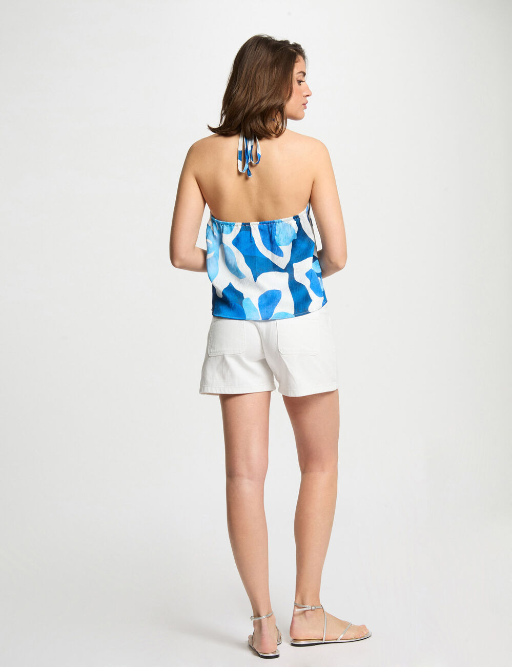 Top dos nu imprimé multicolore femme