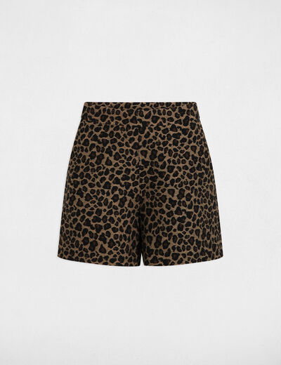 Gerader Leoparden-Short mehrfarbig damen