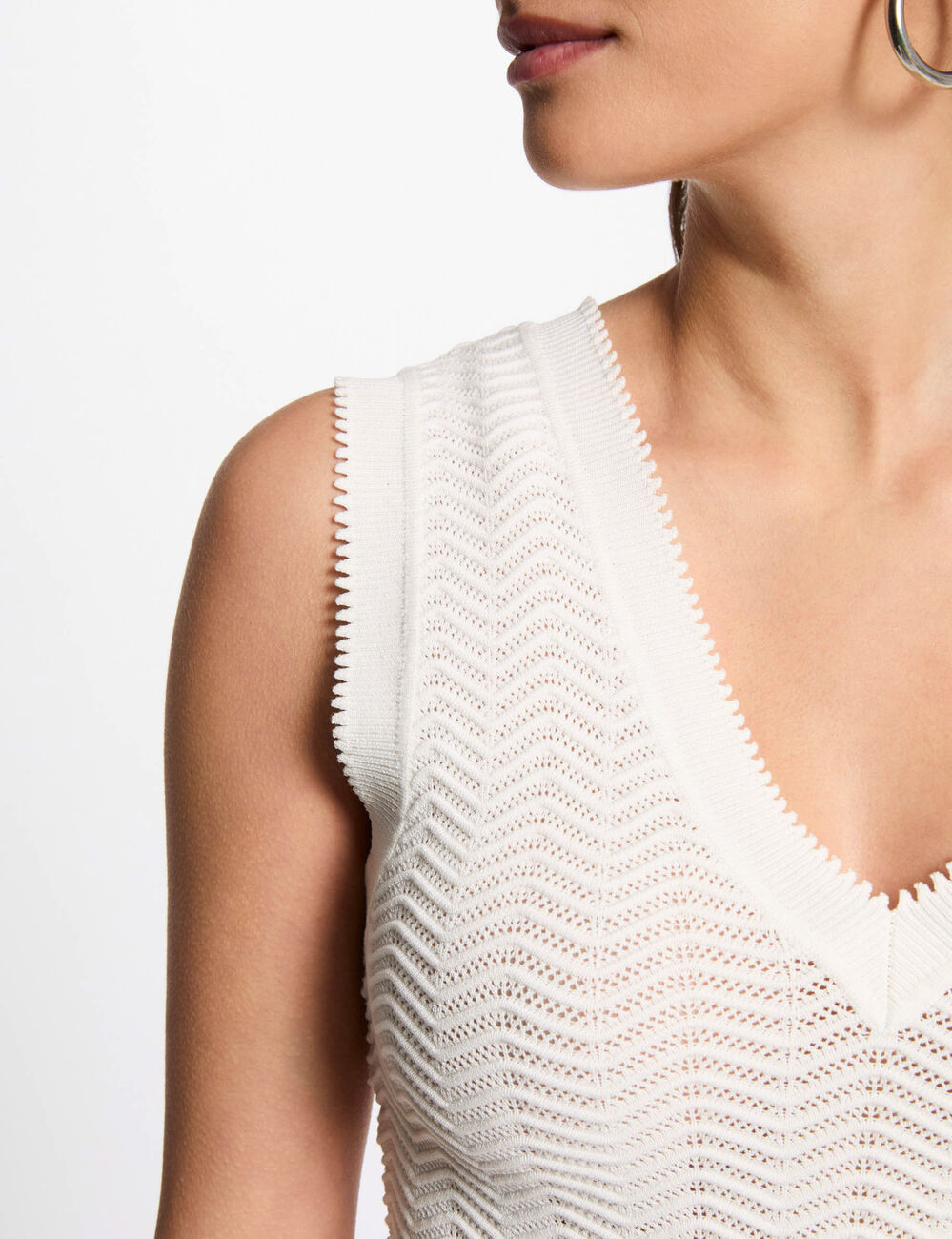 Ärmelloses Stricktop weiss damen