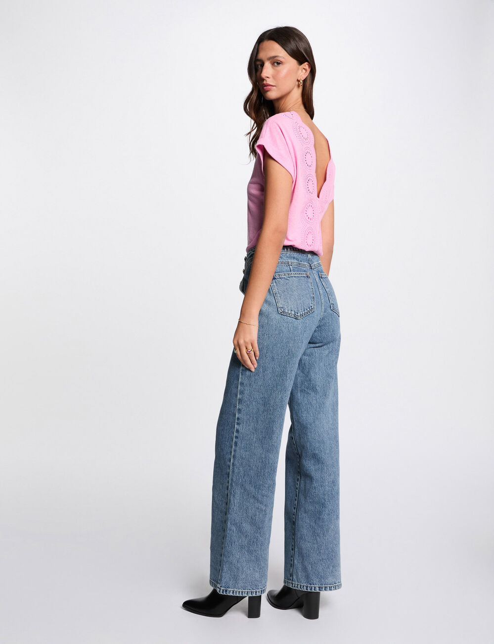 Kurzarm-T-Shirt rosa damen