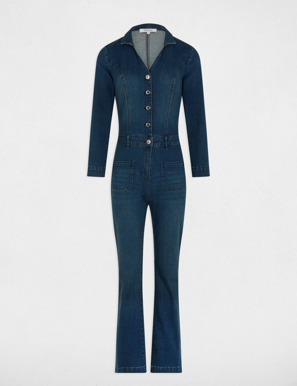 Weite Jeans-Overall rohes denim damen