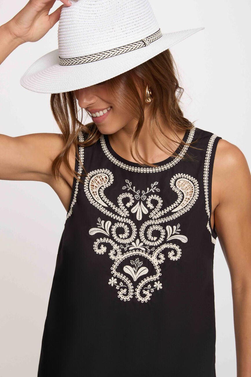 Grafischer Strohhut weiss damen