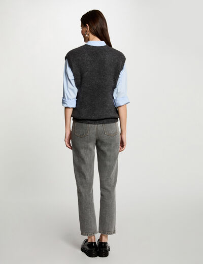 Ärmelloser Pullover dunkelgrau damen