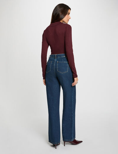 Figurbetonter Pulli mit Polokragen pflaume damen