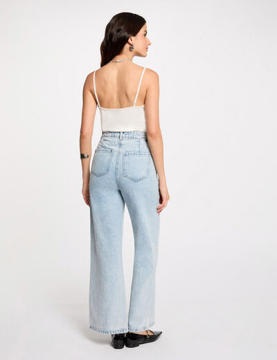 Tanktop mit Spitze elfenbein damen