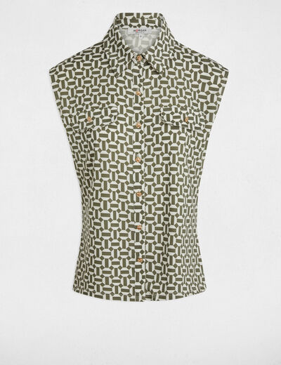 Blouse manches courtes blanc femme