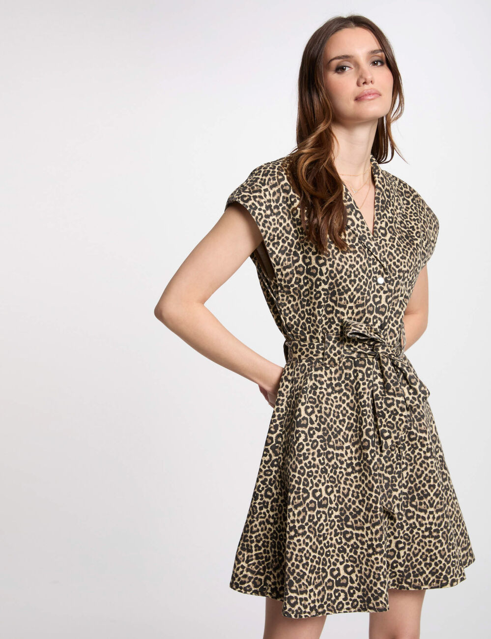 Kurzes Jeans-Skaterkleid mehrfarbig damen
